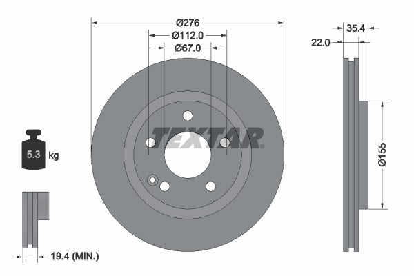 Disque de frein TEXTAR 92099603