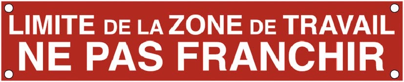 CLAS - Banderole signalisation "limité zone de travail" 100x20cm - EG 0015