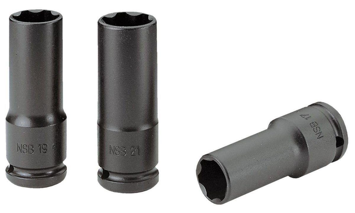 FACOM - Jeu de 3 douilles impact 1/2" longues parois fines pour écrous de roue - NSB.3