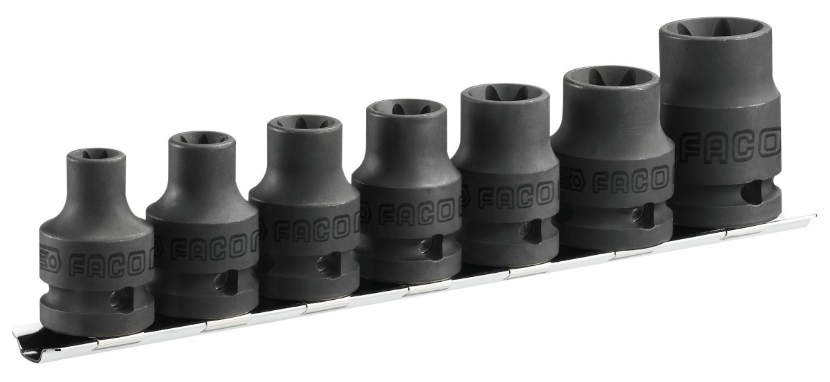 FACOM - Jeu de 7 douilles impact Torx1/2" sur rack - NSTX.J7