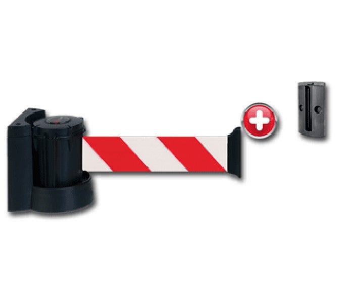 TOPCAR - Support mural avec sangle Rouge/Blanc 2,30m x 50mm avec Platine murale - 2031561